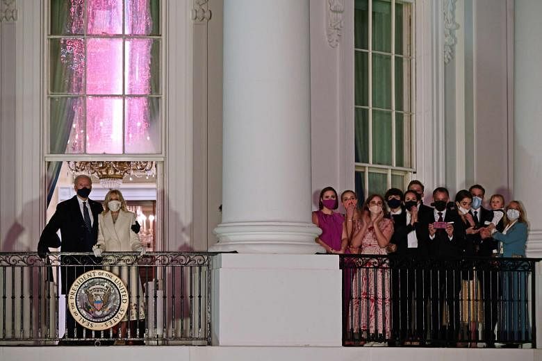 Fireworks seen above the White House following the presidential inauguration on Wednesday. At least for a majority of Americans who voted for President Joe Biden, hope was restored as he took over the wheel. PHOTO: REUTERS US President Joe Biden and 
