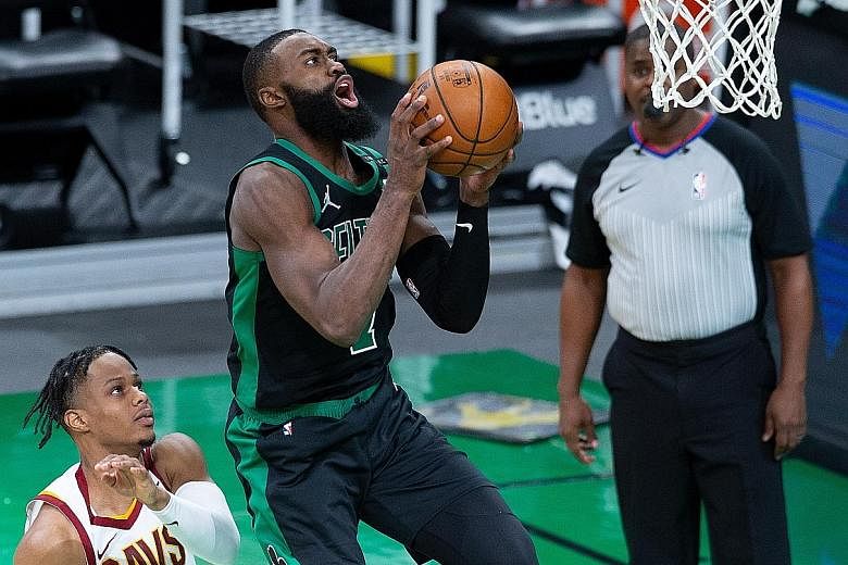Boston guard Jaylen Brown's 33 points against Cleveland marked his seventh straight 20-point display and 13th in 15 games this season.