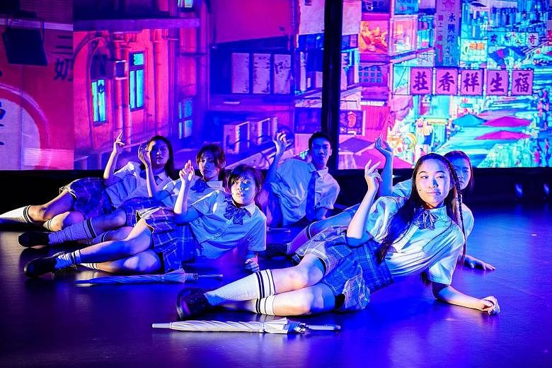 The Nanyang Academy of Fine Arts student cast of Havoc Girls & Kamikaze Boys deliver a third of the production in Cantonese.