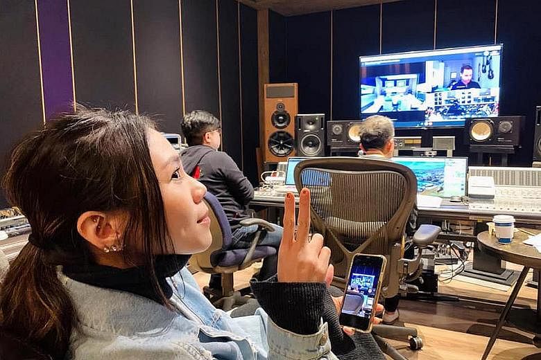 The concert on Saturday is Singaporean singer Tanya Chua's (left, foreground) fifth outing at the iconic Taipei Area. She has been posting photos on social media of the rehearsals.
