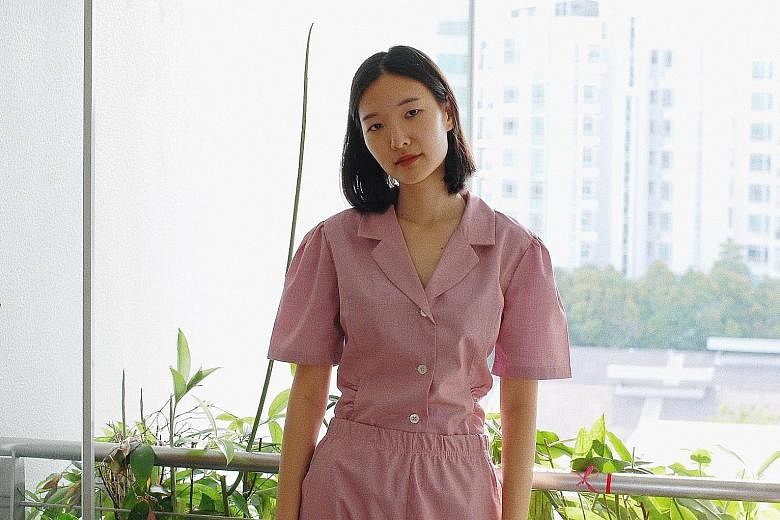 Dear Samfu founder Trixie Chua in a blouse and trousers by her label. Two-piece sets from the Chinese New Year collection of Dear Samfu, a sustainable clothing line that modernises the samfu.