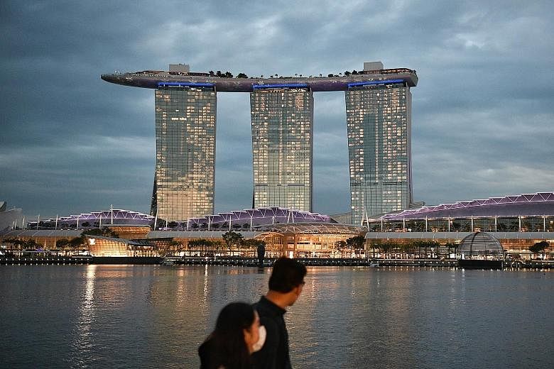 Marina Bay Sands' earnings for the fourth quarter ended Dec 31 fell 68 per cent from the same period a year earlier but were more than double the US$70 million (S$93.3 million) racked up in the previous three months. It is the most profitable casino 