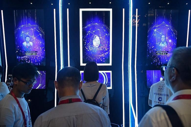People having their faces scanned at the World Artificial Intelligence Conference in Shanghai in 2019. As artificial intelligence (AI) is used to amplify human capabilities, the protection of humans' interests, including our well-being and safety, sh
