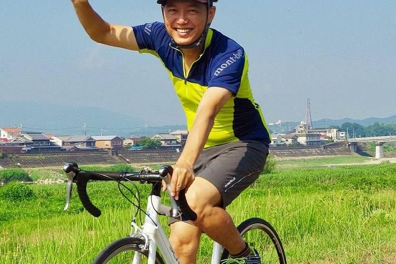 Mr Lik Wong, director of travel-related gear retailer X-Boundaries, is diversifying to selling foldable bikes under the Montbell brand because travel-related sales are still in the doldrums. PHOTO: COURTESY OF LIK WONG Ms Cynthia Yew saw demand for e