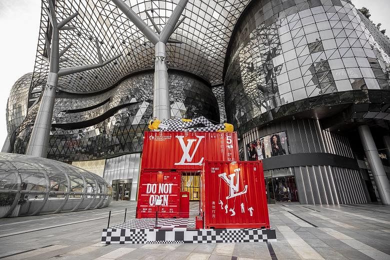 The installation of luxury shipping containers outside Ion Orchard emblazoned with Louis Vuitton's logo is part of the fashion house's Men's Spring Summer 2021 Collection.