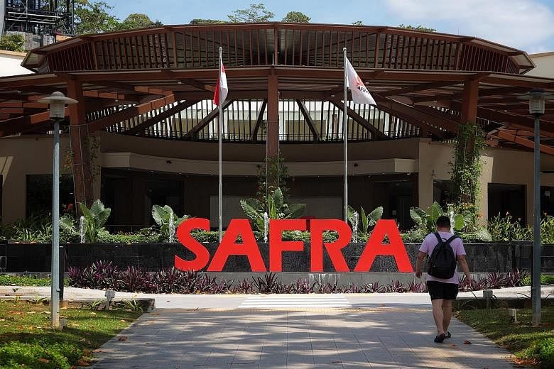 All activities at Safra Yishun's (left) adventure sports centre have been suspended temporarily, said Safra, adding that it will render the necessary assistance to the authorities. An outdoor activity structure at Safra Yishun. It is unclear what act