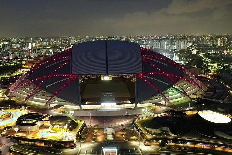 The Singapore Sports Hub will be lit up in the auspicious colours of red and yellow as part of a special light show curated to usher in the Chinese New Year.
