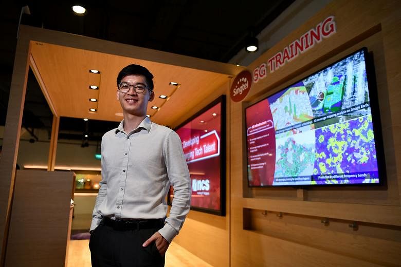 Singtel radio network quality manager Wang Zexin, who embarked on a 12-month training programme last month, says "it's critical to upskill in order for us to do our jobs well". The training for Singtel staff will range from short courses spanning a f