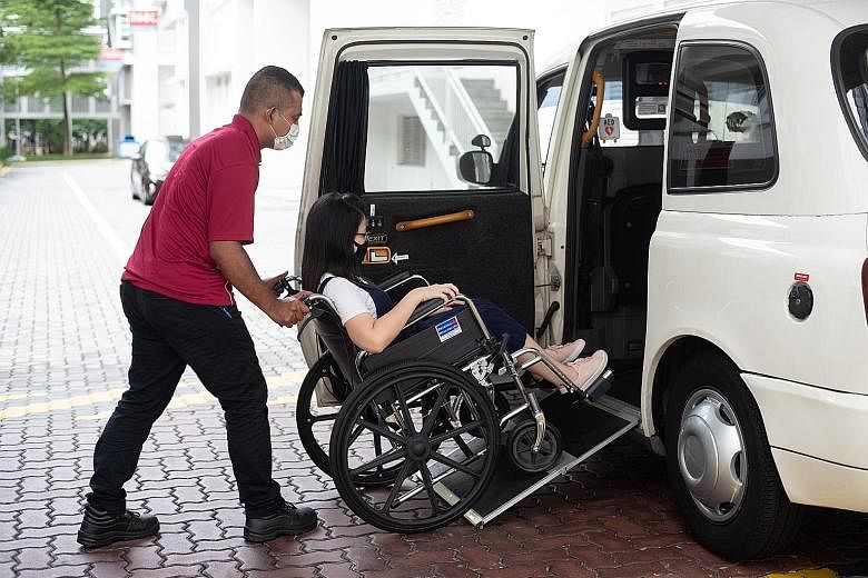 Grab is trialling GrabAssist Plus, which does not require wheelchair users to dismount before getting into the vehicle. But there are only 10 vehicles available for the trial and trips are limited to between a passenger's home and selected healthcare