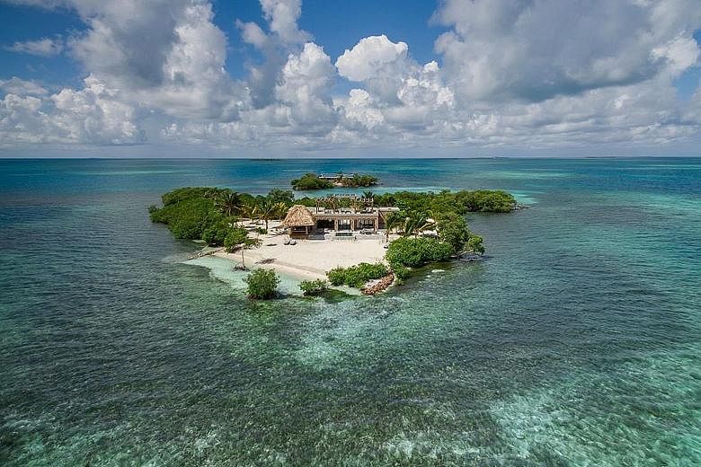 Gladden Private Island, which houses a luxury villa, is available for rent, in Belize. The Central American country reopened its borders last Oct 1 and requires that travellers have a negative Covid-19 test upon arrival. PHOTO: HOMEAWAY