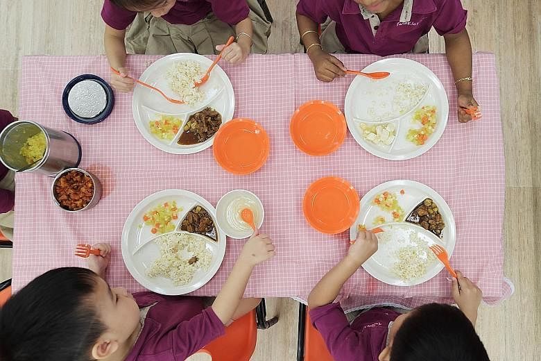 Research has shown that children who develop healthy eating habits are less likely to be obese, as well as more likely to have a healthier diet throughout their lives and perform better academically. ST FILE PHOTO