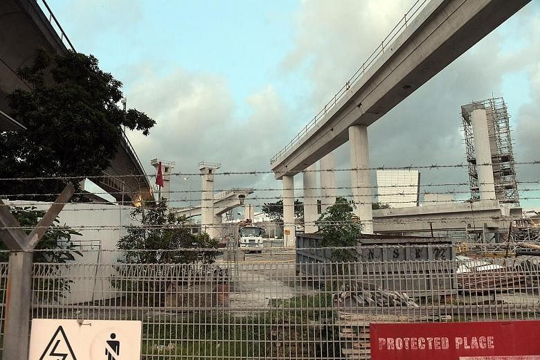 On Dec 15, a fatality was reported at a Land Transport Authority construction site (left) beside the Changi MRT depot. It came after a spate of five fatalities over two weeks late last year.