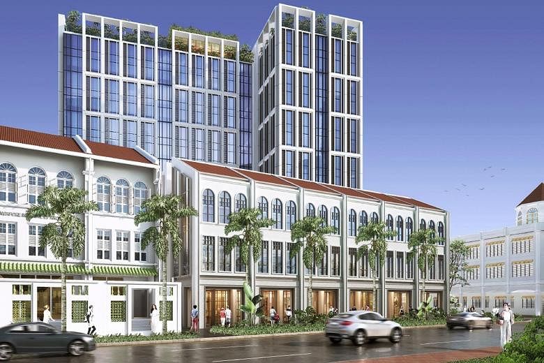 An artist's impression of the Mondrian Singapore, which is to be built in the Duxton Hill neighbourhood by 2023. The 300-room hotel's design is inspired by the historic architecture of Singapore's shophouses, and it will also feature a contemporary t