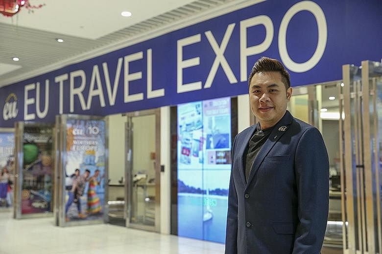 Mr Ong Hanjie, managing director of EU Asia Holidays, says that even with the Jobs Support Scheme, the tour agency's current revenue cannot support staff wages. ST PHOTO: YONG LI XUAN