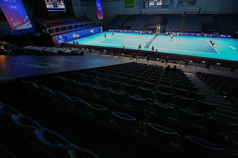 The Singapore Tennis Open started without any spectators allowed. Organisers may allow up to 250 fans for the weekend's semi-finals and final if there are no event-related Covid-19 cases, alongside other factors such as local transmissions.
