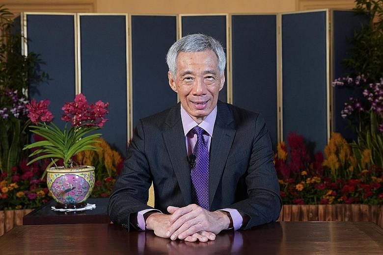Prime Minister Lee Hsien Loong, in a pre-recorded video message to a global conference broadcast live on YouTube today, said that "a pandemic knows no borders", and "no country is truly safe, until all of us are safe". PHOTO: MINISTRY OF COMMUNICATIO