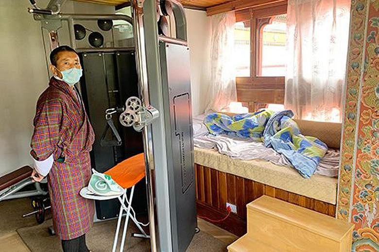 Bhutan's Prime Minister Lotay Tshering, a trained surgeon, spent the first lockdown in August last year in his office, where he slept on a makeshift bed.