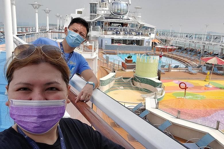 To woo customers, Genting Cruise Lines has rolled out Rhythm of Korea, which takes place on the World Dream cruise liner and offers Korean-themed shows (left) and activities. Food and beverage company manager Belle Pereira Ho (above), who celebrated 