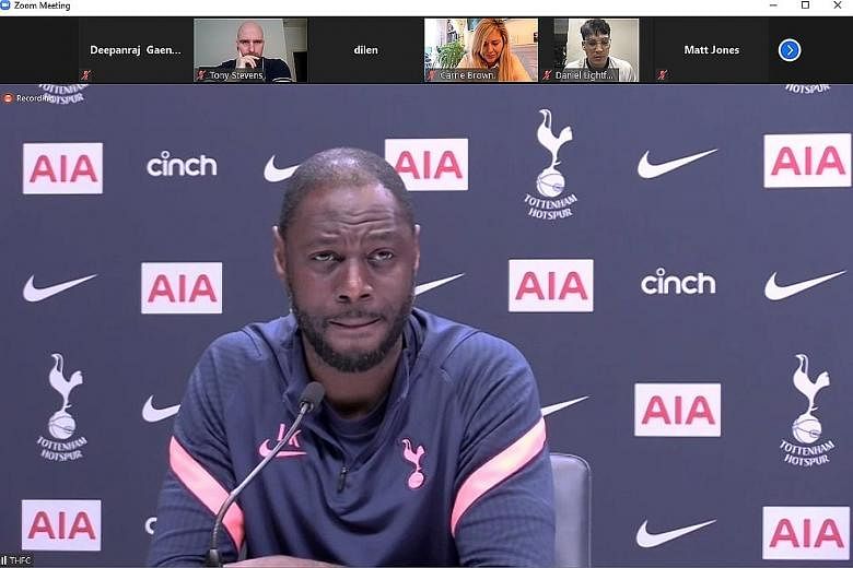 Spurs assistant first-team coach Ledley King in a screenshot during his Zoom meeting with about 20 fans.