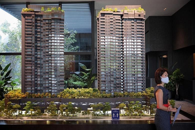 A model of Midtown Modern seen at the media launch of the 558-unit condominium yesterday.