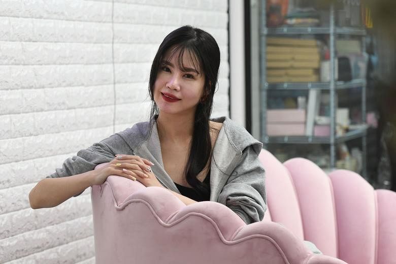 Ms Elyse Liang, who used to sing in pubs and at weddings, now makes a living selling products from K-inspired beauty brands.