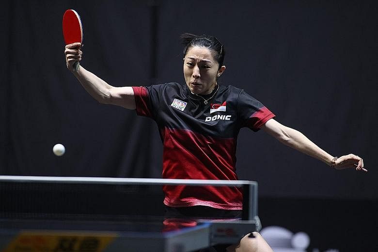 Singapore's Yu Mengyu, the world No. 50, sweeping aside Thailand's world No. 41 Suthasini Sawettabut 12-10, 11-6, 11-2 yesterday in the WTT Contender Doha quarter-finals.