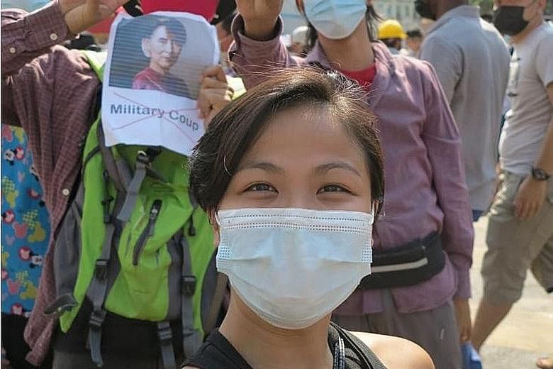 Singaporean Joyann Lim, a digital marketer in Myanmar, photographed the rallies in the initial weeks but stopped when the violence escalated. PHOTO: COURTESY OF JOYANN LIM