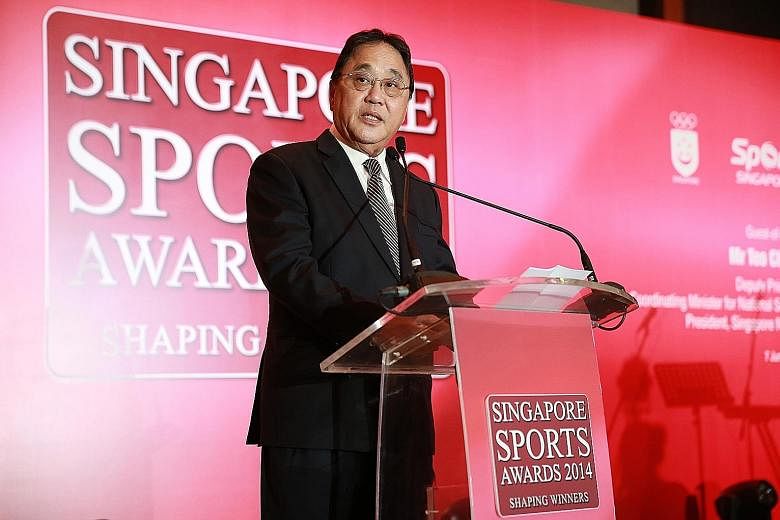 Singapore National Olympic Council vice-president Milan Kwee at the 2014 Singapore Sports Awards ceremony. The former Singapore Taekwondo Federation chief died on Tuesday at the age of 74.