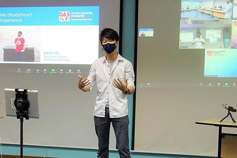 ITE student Maxx Ng, 18, has benefited from iStudySmart, an e-learning programme that provides post-secondary support to dyslexic students. PHOTO: DYSLEXIA ASSOCIATION OF SINGAPORE