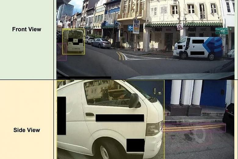 Vehicles parked along double yellow lines are among the offences the Urban Redevelopment Authority hopes to spot in real time during a six-month trial of vehicle-mounted cameras to detect parking offences.