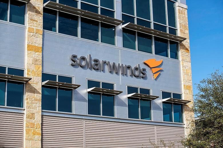 Software firm SolarWinds' headquarters in Austin, Texas. It was revealed late last year that hackers had inserted malicious code in updates for popular software from the firm. Up to 18,000 customers received the updates.
