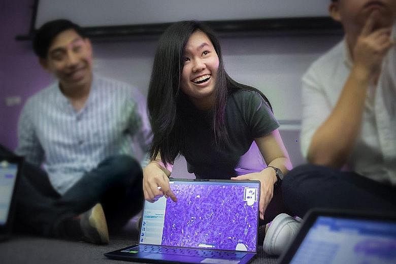 Ms Ashlyn Goh was offered the software developer role before graduating, after coming across the firm at a 2019 networking session organised by SUTD. PHOTO: SUTD