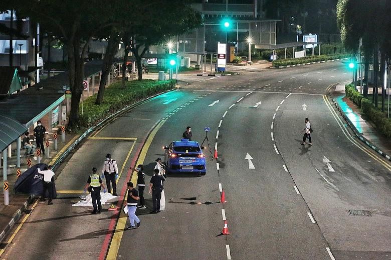 A 73-year-old man, who used a walking stick, was crossing the road in front of Block 8 North Bridge Road at about 12.40am when the incident happened. Police said a cabby was arrested for careless driving causing death.