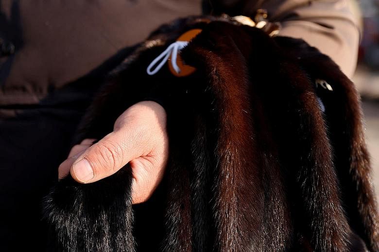 Mink furs at a market in Hebei, China. The WHO-led study highlighted risks from wildlife farms. PHOTO: REUTERS