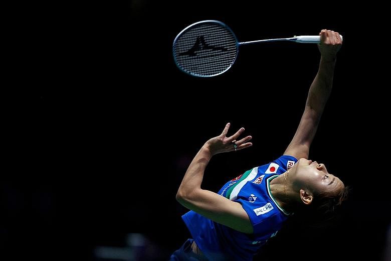 Japan's Nozomi Okuhara on her way to beating Thailand's Pornpawee Chochuwong 21-12, 21-16 in the All England women's singles final last month. If the proposal goes through on May 22, all matches will decided on the best of five games of 11 points.