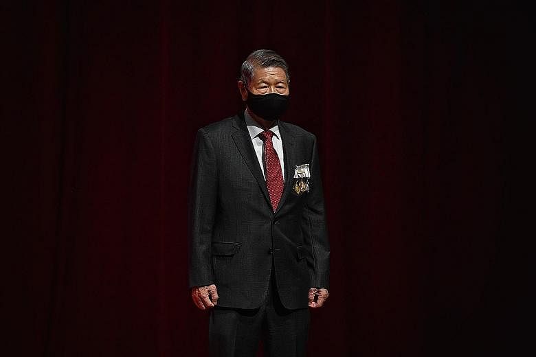 Mr Koh Choon Hui, who was also given the Distinguished Service Order, has nurtured several social service agencies in his four decades in the sector. The investiture ceremony was held for more than 500 recipients of the higher honours. In all, a tota