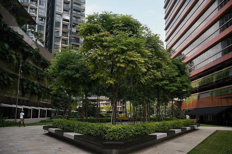 A view of Paya Lebar Quarter Parkside. In his speech at an event on climate action yesterday, National Development Minister Desmond Lee said climate change was a complex challenge that required effort from both individuals and organisations. ST PHOTO