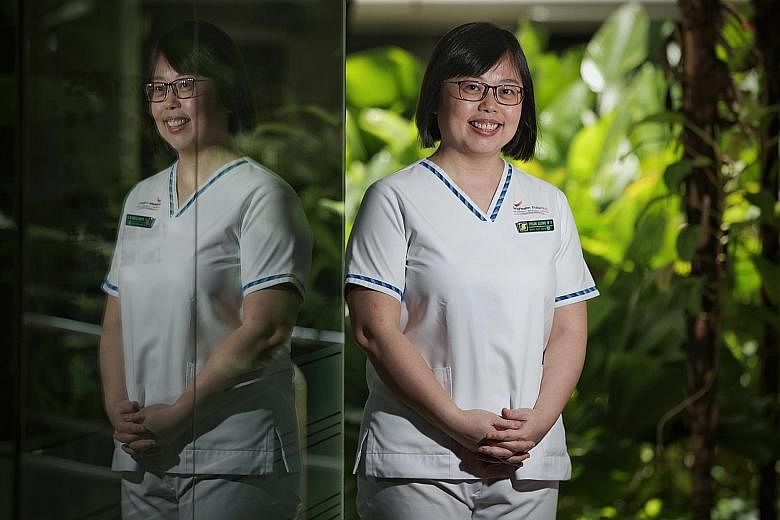 Ms Vivian Leong Wan Yee, 43, works as a senior staff nurse in a renal medicine ward at Singapore General Hospital. While she had always wanted to try nursing, her family was not initially supportive, so she worked as an engineer and then went into ba