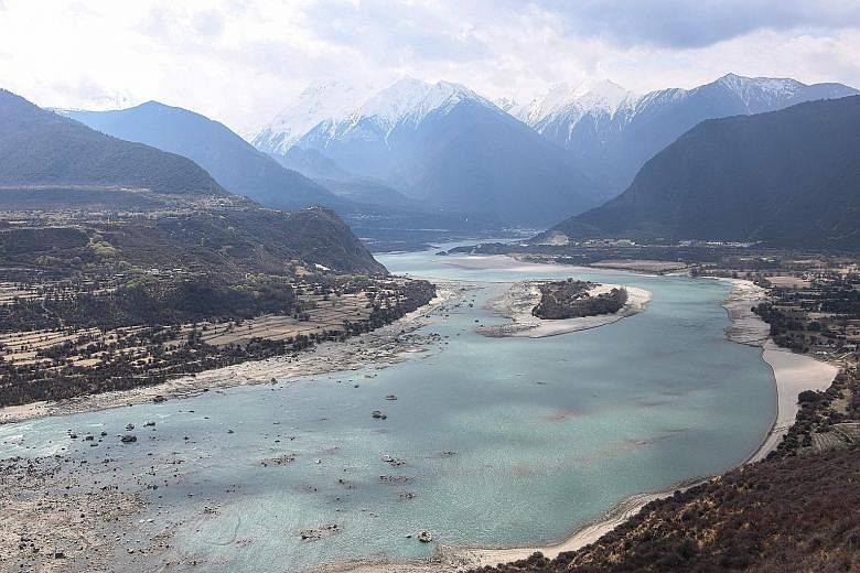 The Yarlung Tsangpo Grand Canyon in Nyingchi city in Tibet. China is planning a mega dam in the area that is able to produce triple the electricity generated by the Three Gorges - the world's largest power station. PHOTO: AGENCE FRANCE-PRESSE