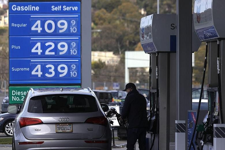 The US consumer price index rose 0.6 per cent last month. A jump in the cost of petrol accounted for almost half of the increase. PHOTO: AGENCE FRANCE-PRESSE