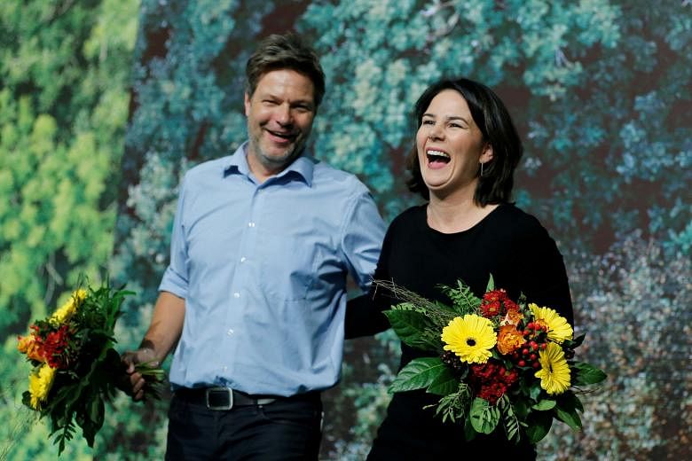 Either of the Greens' co-leaders - Mr Robert Habeck and Ms Annalena Baerbock - could have a shot at being chancellor of Germany if the party comes to power, says the writer. Their party is now the second-most popular in Germany, and if it stays that 