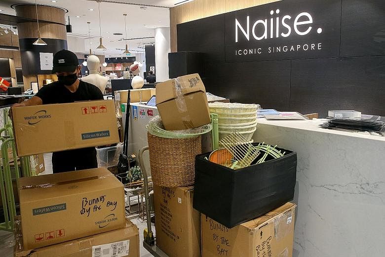 Naiise's last outlet, at Jewel Changi Airport, being cleared out last Saturday.