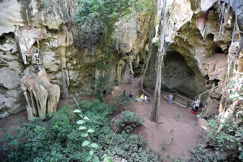 A computer-generated image showing the remains of the child nicknamed Mtoto. The cave site of Panga ya Saidi in Kenya where researchers have identified the earliest known human burial in Africa, that of a child aged about three. The discovery sheds l