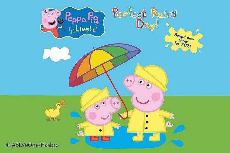 The Peppa Pig musical adventure called Perfect Rainy Day will be held at Esplanade - Theatres on the Bay from June 2 to June 10. Tickets are priced between $78 and $118. PHOTO: BIZ TRENDS ENTERTAINMENT