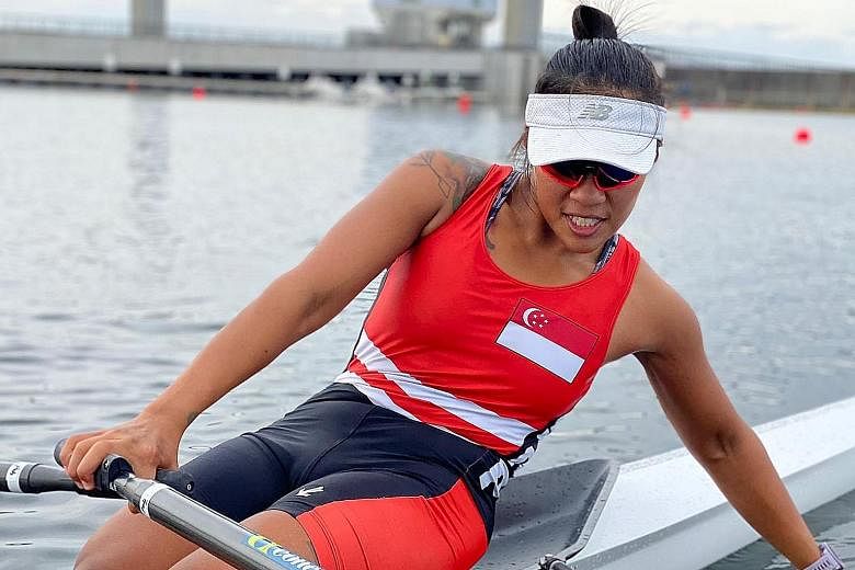 Singapore rower Joan Poh at the Asia and Oceania qualifier in Tokyo last week. She was 12th in the women's single sculls.