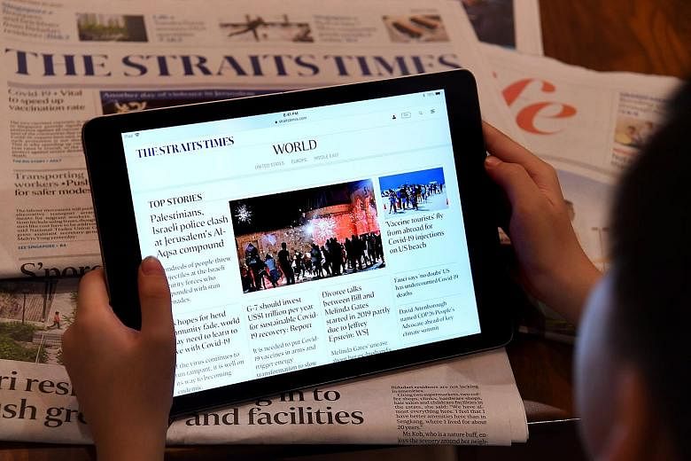 As at last August, the daily average circulation of The Straits Times on print and digital platforms was 458,200, up from 386,100 a year ago. Digital circulation for ST, which was close to 300,000, exceeded that of print, amid significant investments