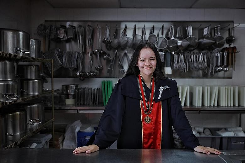 Ms Keisia Dominique Lim-Urquhart, the top student in her culinary and catering management diploma course at Temasek Polytechnic, said the proudest moment was when she competed in the WorldSkills Competition last year.