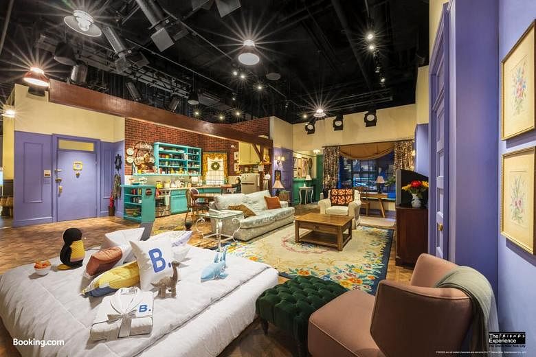 Fans of sitcom Friends can crash for a night in a re-creation of Monica and Rachel's apartment, decorated with props from the TV show. A one-night overnight stay for two will cost US$19.94 (S$26.56), a nod to the year the sitcom first aired. The slee