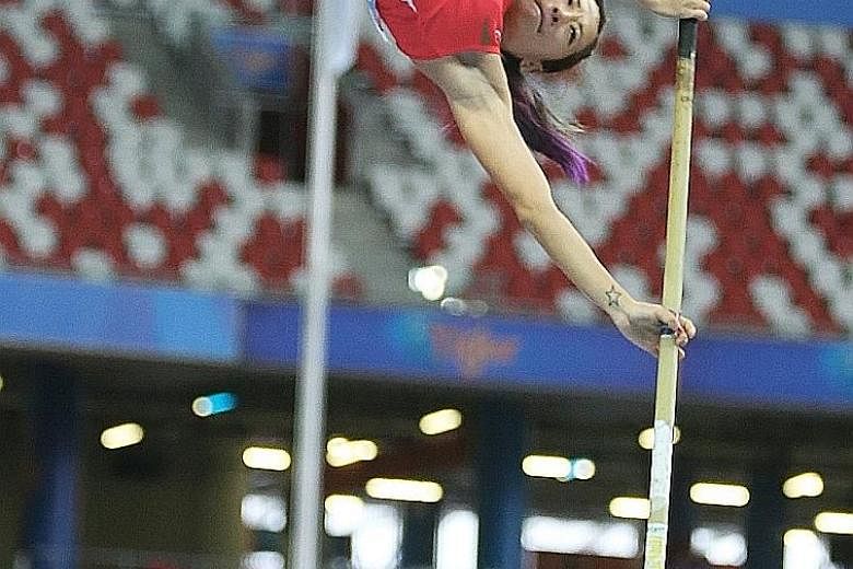 Pole vaulter Rachel Yang is hoping the June 4-11 athletics trial is held as planned, giving athletes a chance to make the SEA Games. As for silat fighter Sheik Ferdous, he has to train at home.
