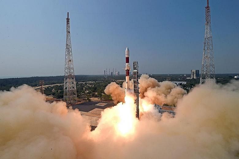 Brazil's Amazonia-1 satellite being launched from the Satish Dhawan Space Centre in Sriharikota, in India's Andhra Pradesh state, in February.